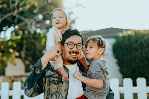 Young family having fun together